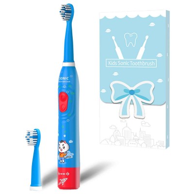 Custom Private Label Age 3+ Baby Intelligent Automatic Sonic Electric Toothbrush with 2 Brush Head